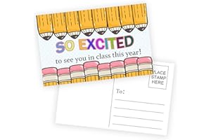 Hodmopli 100 Teacher Welcome Postcards For Students 4×6 Inch Back To School Postcards So Excited to See You in Class This Year Card For Teachers To Send To Students