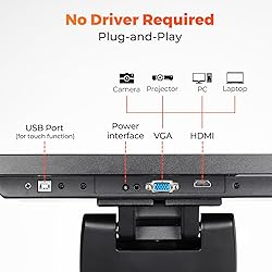 MUNBYN 15-inch POS Touch Screen Monitor, True Flat