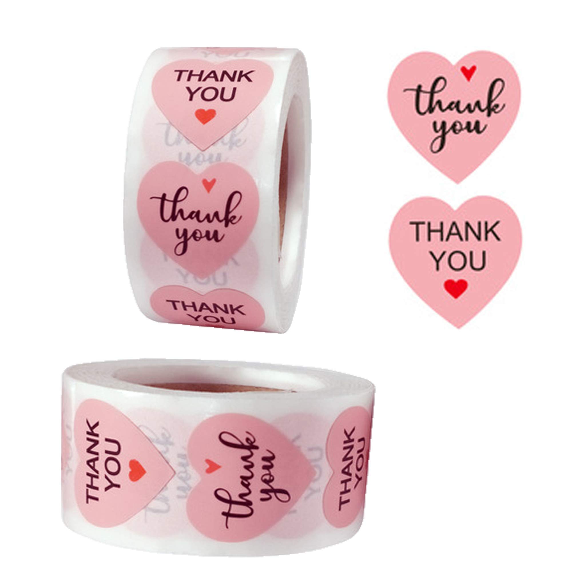 1000 Pieces Thank You Stickers Labels Sticker for Small Shop Stickers for Company 1'' Business Stickers 500 Labels per Roll Adhesive Sticker Supplies for Small Business Gift Boxes Cards