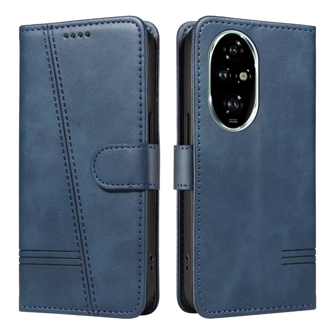 Bnvdfre Case for Honor 200 Pro Case Flip Shockproof PU Leather with Card Slots Magnetic Kickstand Protective Wallet Phone Case Compatible with Honor 200 Pro, Blue