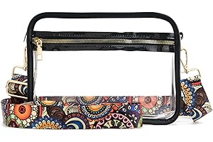 WEIMZC Clear Bag Stadium Approved, Adjustable Shoulder Strap Clear Crossbody Purse Bag for Concerts Sports Events Festivals
