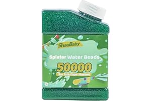 SHAUBABY Gel Ball Blaster Ammo 50,000 Beads 7-8mm Gel Ball Bullets Refill Ammo Splater Blaster Ball Compatible with Orbez Gun and Gel Ball Blaster, Non Toxic, Vases, Plant and Home Decor, for Ages 14+