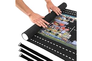ANGORA BRANDS Puzzle Mat for Jigsaw Puzzle Fits 2000 1500 1000 500 Piece Puzzles Roll-Up Puzzle Mat for Adults Kids Storage & Transport by Amuzi
