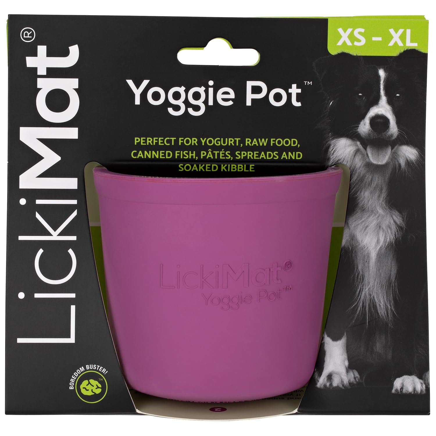 LickiMat Yoggie Pot – Distraction, Fun and Enrichment. Long Lasting Rubber Licking Treat Dispenser for All Dog Sizes and Slow Feeder for Small Dogs. The Newest LickiMat, Purple