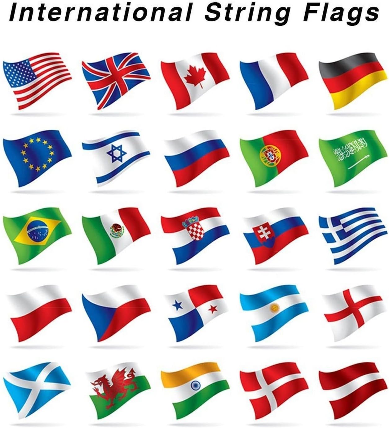 International Country String Flags,PortableFun 32 Countries Flags Pennant Banner For Grand Opening,Olympics,Bar,Party Decorations,Sports Clubs,Restaurants,Festival,etc - 30 Feet 8.2''x5.5''(LxW)