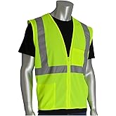 Protective Industrial Products Zipper Mesh Vest Class 2 Hi-Vis Yellow Ansi Type R Large
