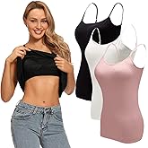 Ibeauti Womens Camisoles Tops with Built in Padded Bra Basic Breathable Tank Top