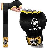Beast Gear Hand Wraps Boxing Inner Gloves with Gel Padded, Quick 100cm Wrist Straps for Men & Women - MMA, Muay Thai, Kickboxing & Martial Arts Training