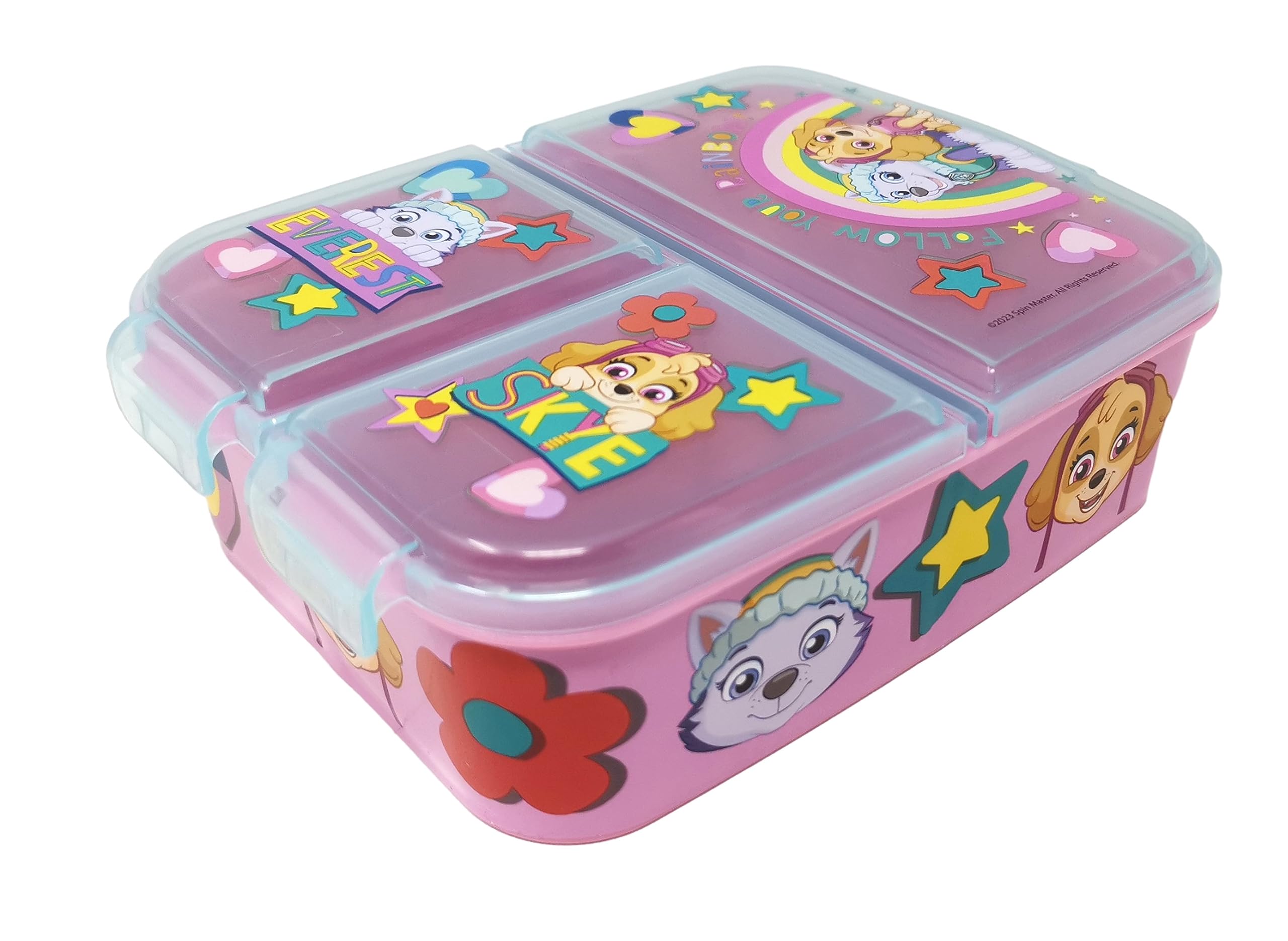 Theonoi Children's Lunchbox, Sandwich Box with Compartments and Dividers, Nursery Lunchbox Made of BPA-Free Plastic - Paw Patrol M
