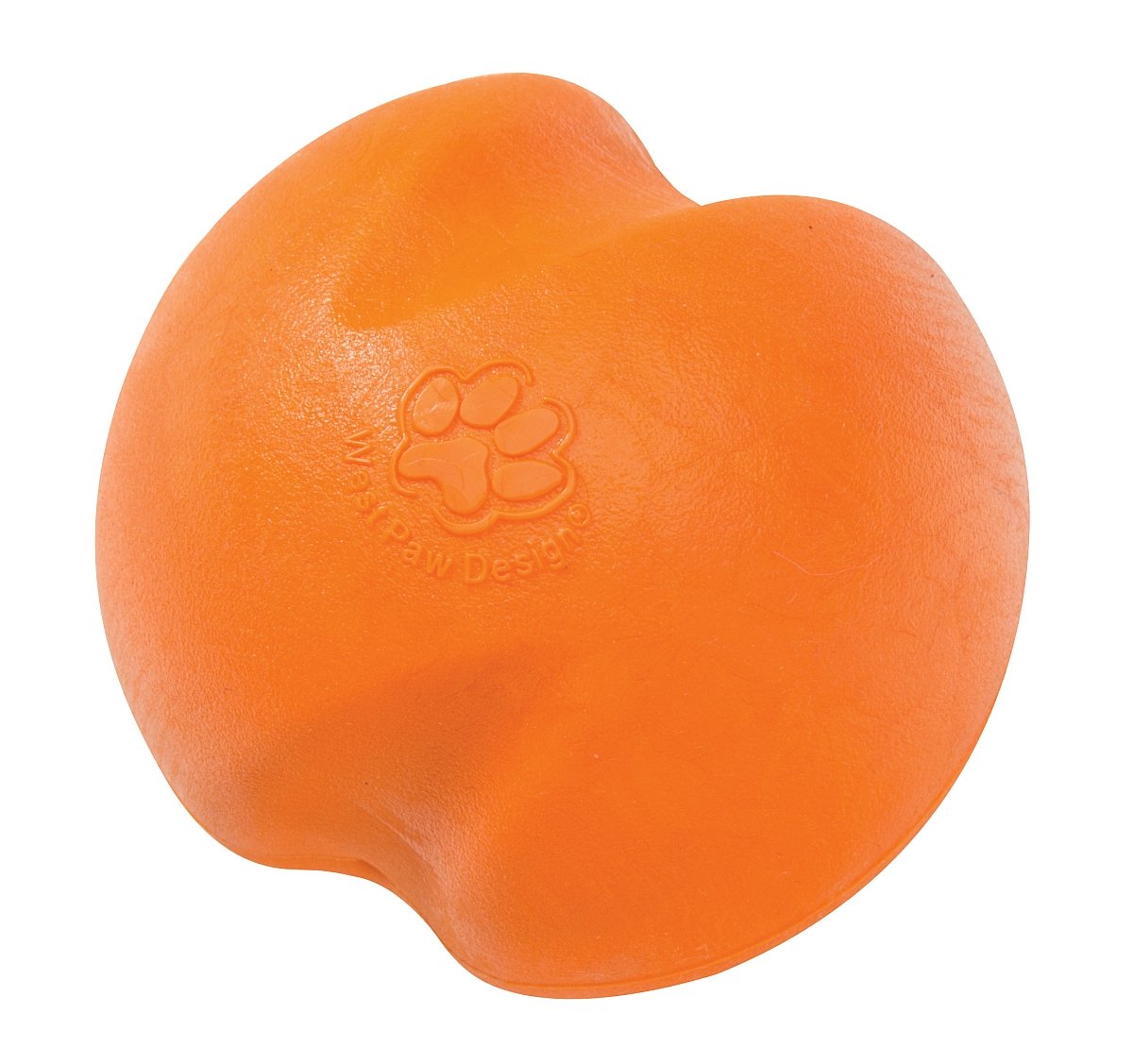 WEST PAW Zogoflex Jive Ball Dog Chew Toy – Bouncing Toys for Dogs, Fetch, Catch, Chewing, Play – Floatable, Recyclable Balls – Latex-Free, Non-Toxic, Dishwasher Safe Dog Toy (Tangerine, Large)