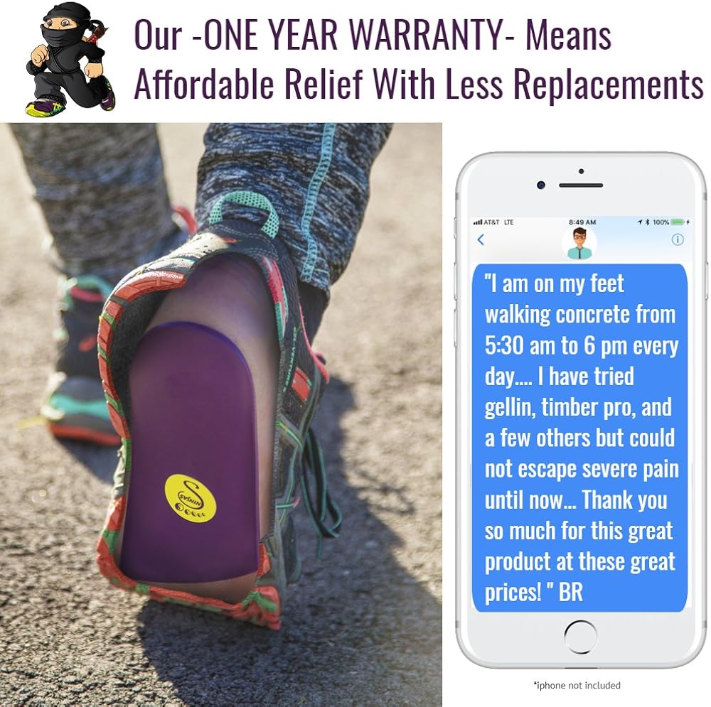 Samurai Insoles Ninjas Arch Support Shoe Inserts- Plantar Fasciitis, Flat Feet, Shin Splint Relief for Women and Men, Relief Guaranteed, Made in The USA: Shoes