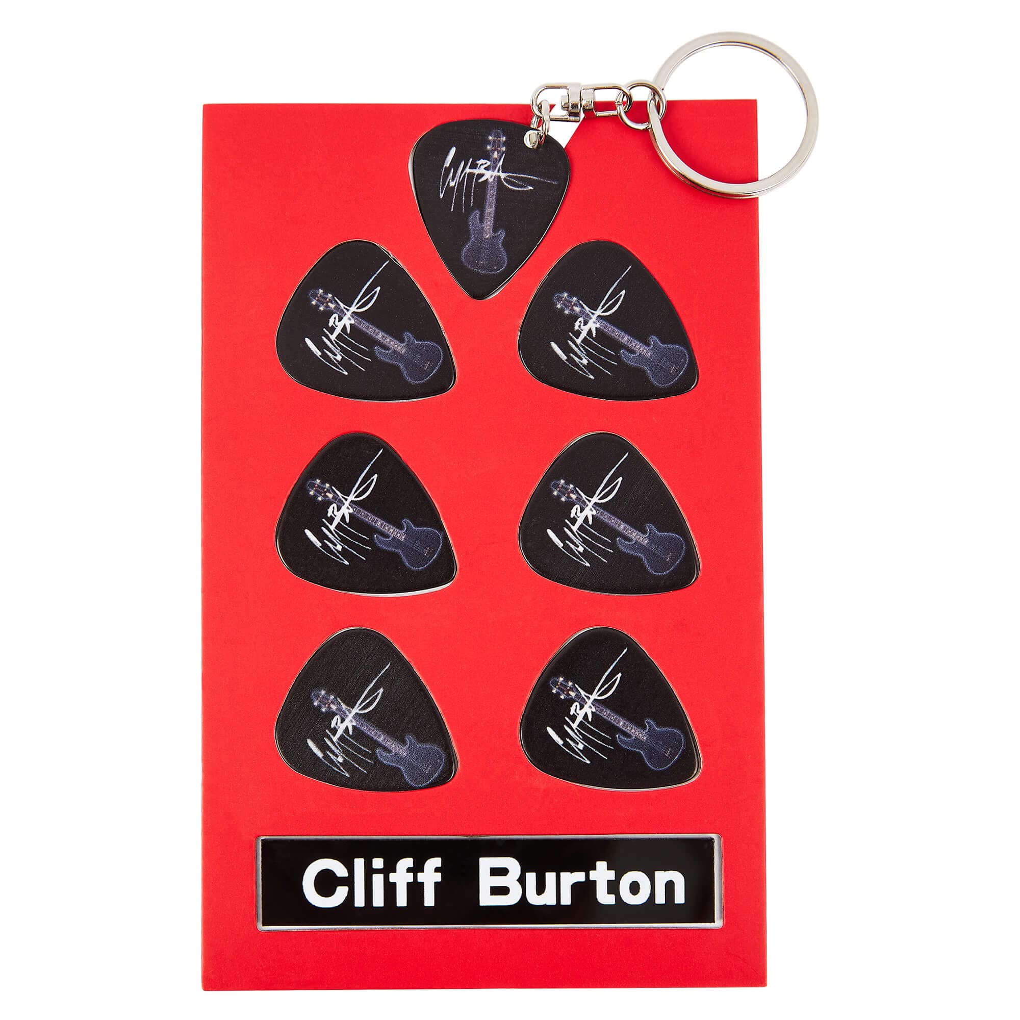 Axman C Burton Guitar Plectrum Gift Set | 6 Artist Plectrums | 1 Artist Keyring
