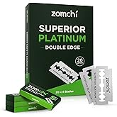 Double Edge Razor Blades, 100 Counts Safety Razor blades for Shaving, Platinum Stainless Steel Shaving Blades for Men and Wom