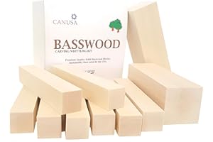 CanUsa Brand Basswood Carving Wood Blocks from Wisconsin USA. Whittling Wood Carving Wood Blocks for Carving. Contains Two Large Basswood Carving Blocks and Eight Small.