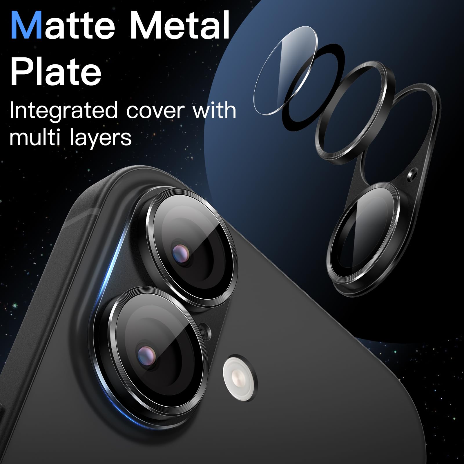 JETech Camera Lens Protector for iPhone 17 6.3-Inch, Full Coverage Cover, 1-Pack