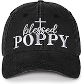 InnoBeta Blessed Poppy Gifts Hat for Men, Poppy Gifts for Christmas, Birthday, Adjustable Embroidered Baseball Cap