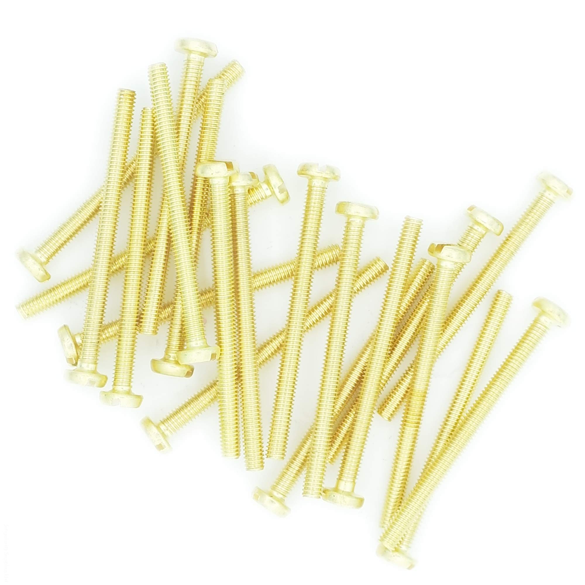 M6 x 30 (6mm x 30mm) Slot Pan Machine Screw (Bolt) - Brass (Pack of 20)