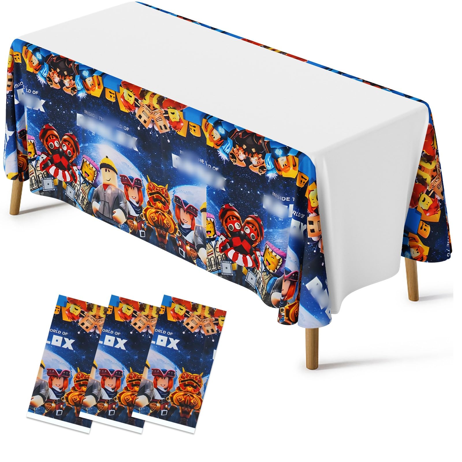 Sidesea Table Cloth Party, 3Pack 180 * 108cm Game Table Cloth Party Waterproof Cartoon Party Tablecloth Rectangular Plastic Birthday Table Cover for Kids Party Decorations