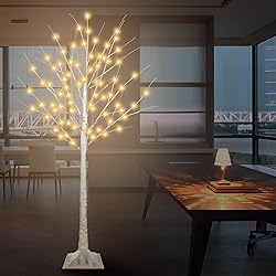 5FT Lighted Birch Tree with 90 LED Warm White and