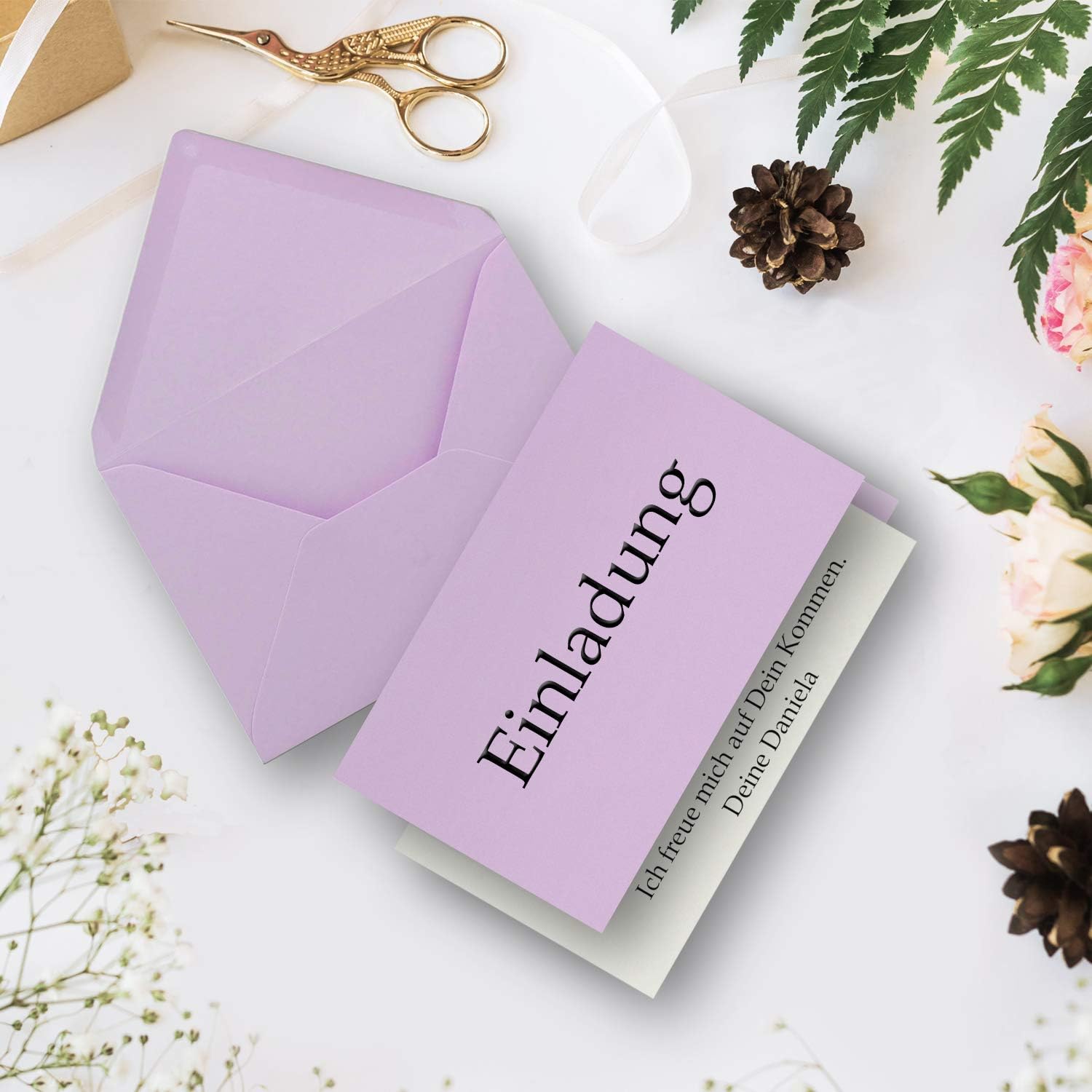 "FarbenFroh by GUSTAV NEUSER" 25x folding card set DIN A6/C6 with envelopes in purple including insert 14.8 x 10.5 cm Premium quality FarbenFroh - Image 3