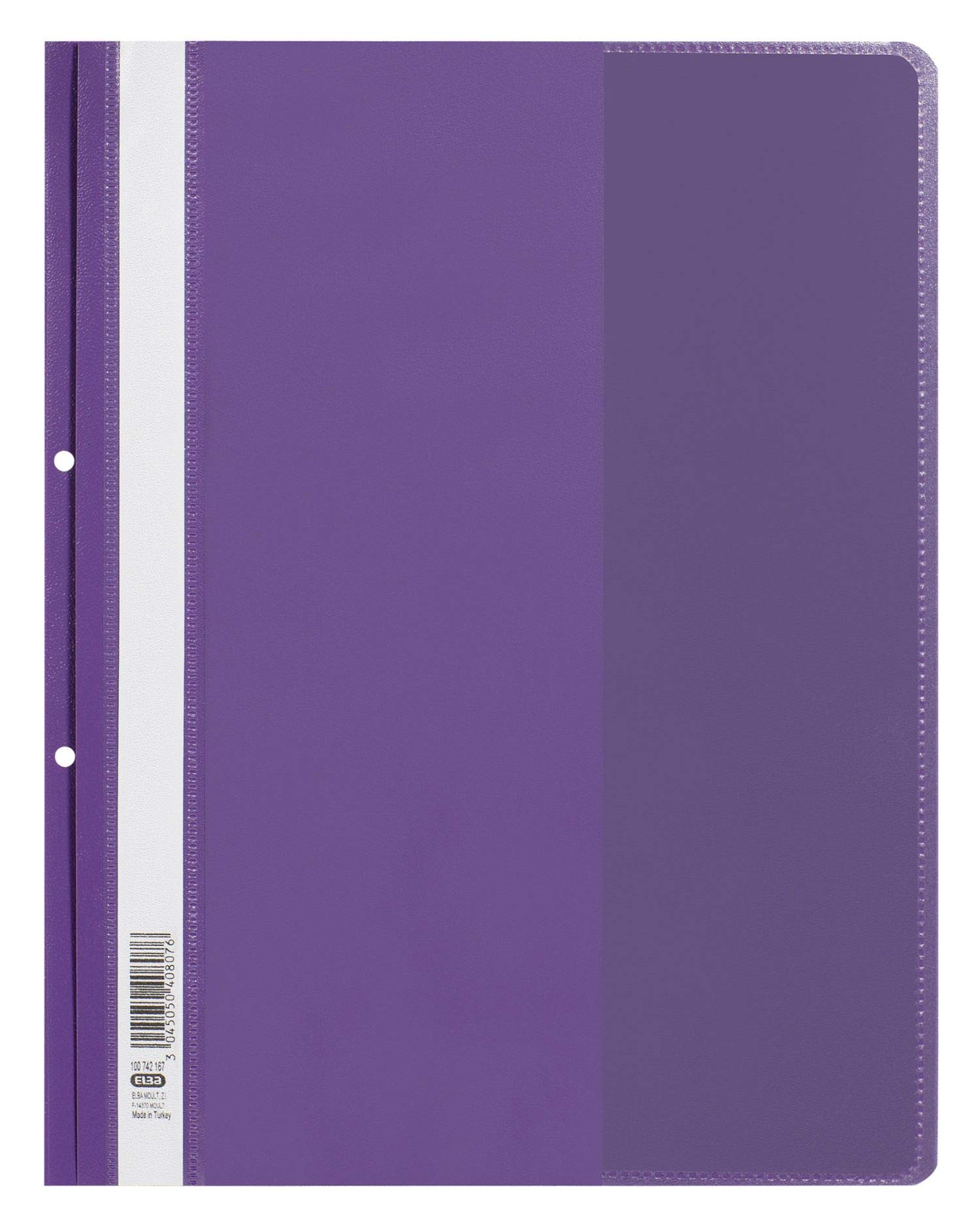 Elba 25 x A4 Purple Plastic 2 Hole Punched File Folders