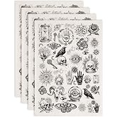 SUPERDANT 4PCS Divination Underglaze Paper Transfer Skull Witchcraft Transfer Paper for Clay Ceramic Porcelain Under Glaze Transfers for Pottery Enamel Decals Black Underglaze Decal Papers