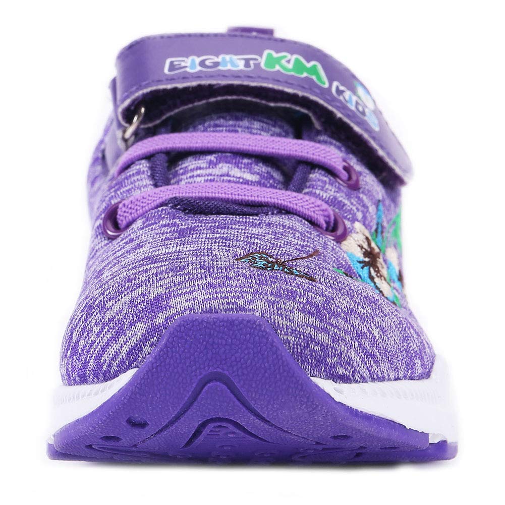 EIGHT KM Girls EKM7006 Sneakers Fashion Fancy Flowery Embroidery Casual Shoes Purple Wild Pansy 7