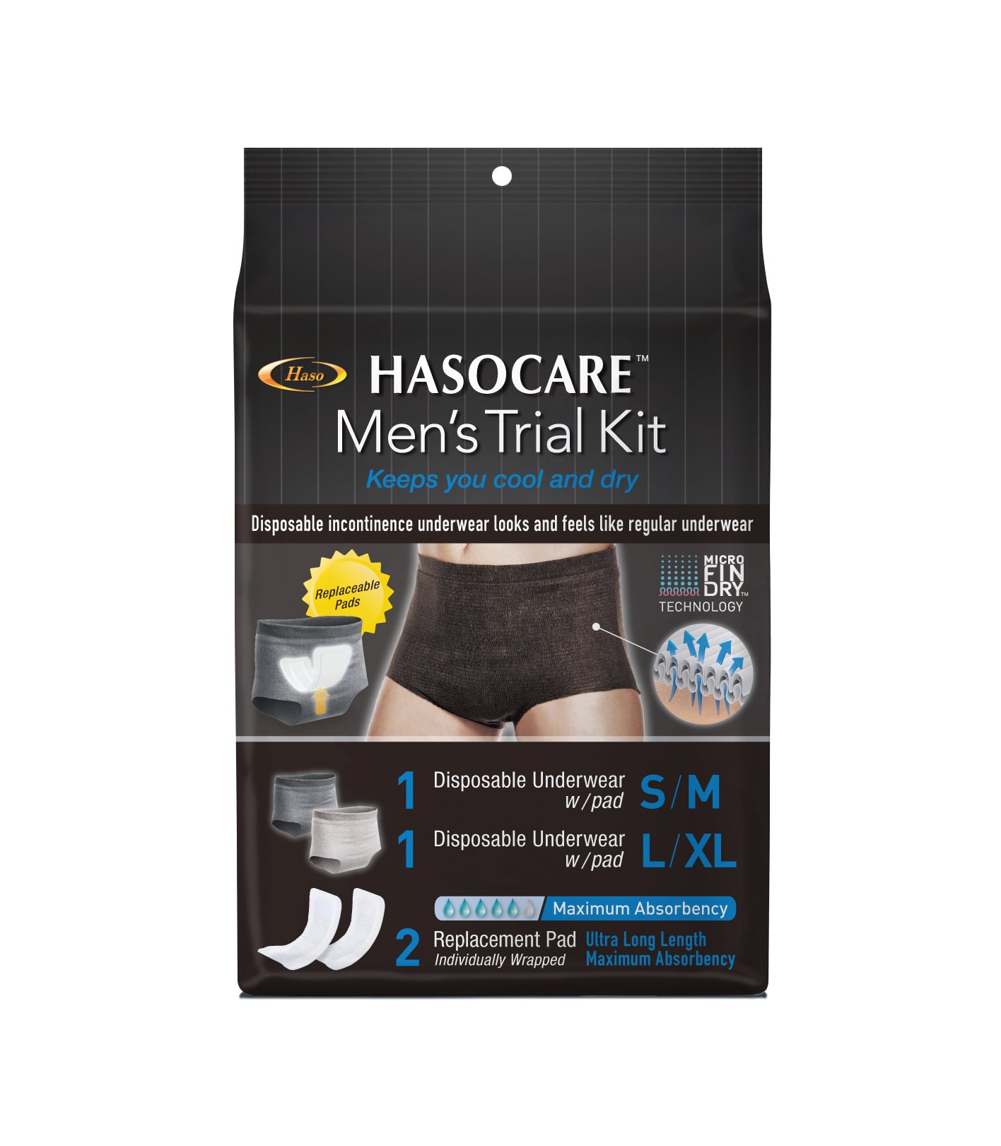 Depend Underwear Fit Kit for Men, 2 Underwear + 2 Guards