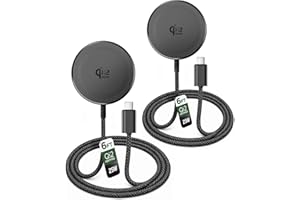 Galvanox Qi2.2 25W Magnetic Wireless Charger for Samsung - 2-Pack, Fast Charging Pad (Compatible with MagSafe) 6FT USB-C Brai