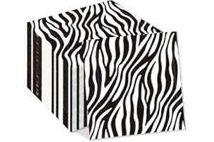 OXYLIPO 40Pcs Safari Zebra Animal Print Napkins Disposable Jungle Animals Zebra Dinner Paper Napkins Texture Tableware Birthday Baby Shower Party Supplies