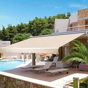 Amazon.com: AECOJOY Toldo retráctil para patio, toldo para exteriores