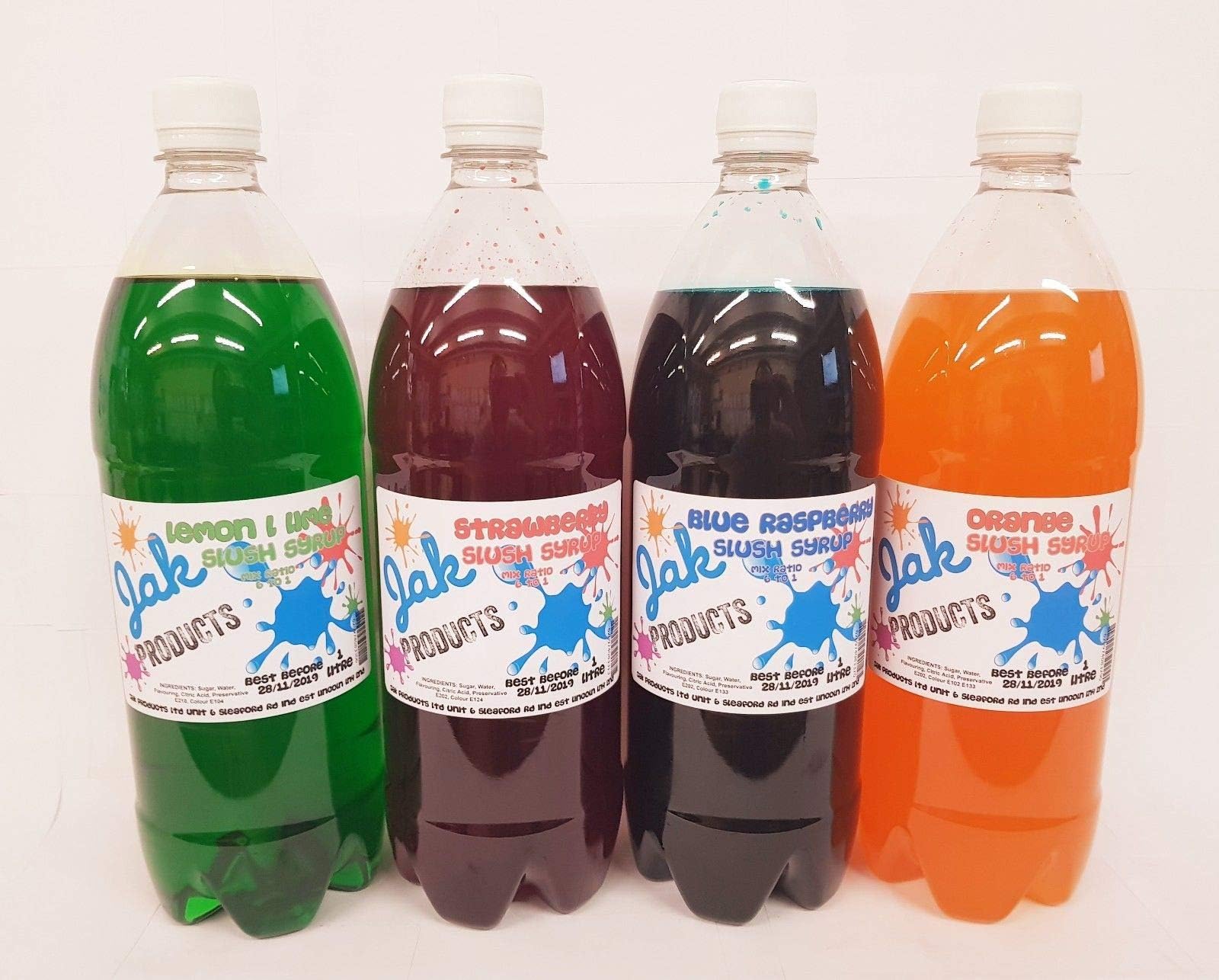4 PACK OF 1 LITRE SIZED SLUSH SYRUPS SNOW CONE SYRUPS COCKTAIL SYRUPS