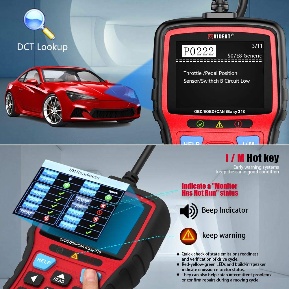 VIDENT iEasy310 Enhanced OBD2 Scanner Professional OBDII Code Reader Engine Fault Scan Tool