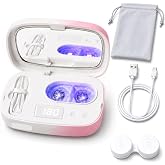 LzzzFZCF Portable Ultrasonic Lens Cleaner with USB Power and LED Timer Pink | Portable USB-powered ultrasonic cleaner with LED timer and low-noise operation for soft and colored contact lenses