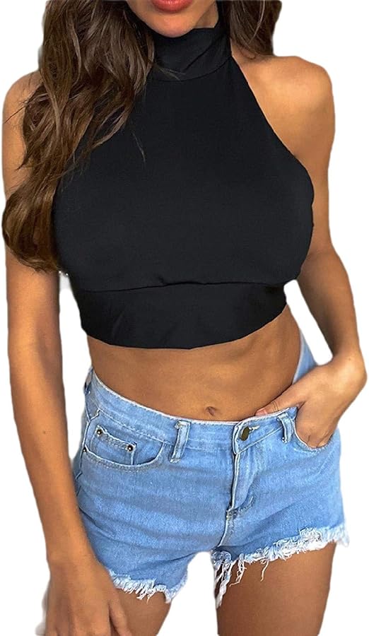 womens sleeveless black shirt