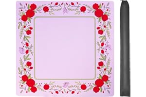 JONGYANCE Large Pink Printed Mahjong Mat (33”x 33”) with Black Carrying Bag, Anti-Slip, Noise-Reducing, Mahjong Table Mat for Mah-jongg,Poker, Board Games, Dominoes, and Card