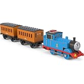 Thomas &amp; Friends JDF25 Toy Train, Motorised Talking Locomotive and Cargo Car/Tender with Thomas Classic Series &amp; All Engines Go