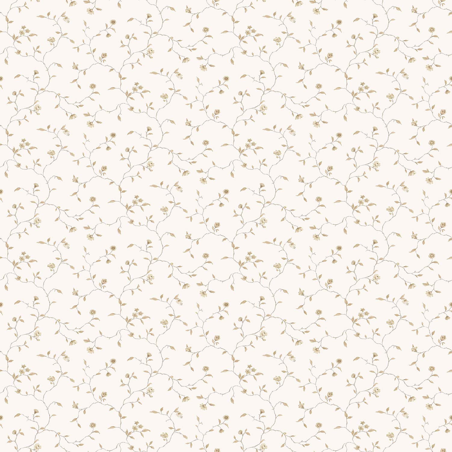 Galerie G67924 Miniatures 2 Small Flower Vines Design Wallpaper, Brown/White, 10m x 53cm