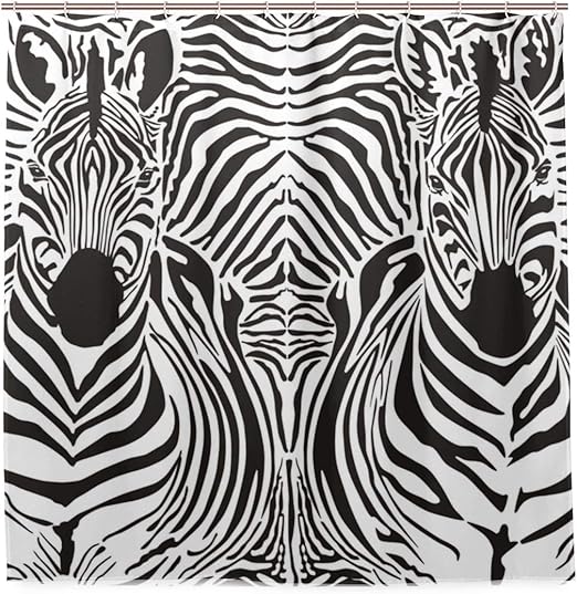 Amazon Vinisath 防水シャワーカーテン イラストパターン背景シマウマスキンヘッド 浴室 目隠し 間仕切り取付簡単 カーテンリング付属 おしゃれ バスカーテン 180ｘ180cm シャワーカーテン ホーム キッチン オンライン通販