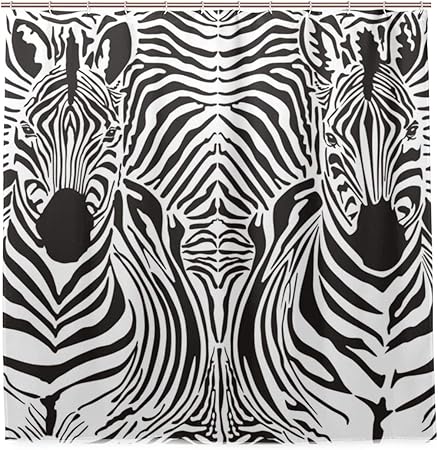 Amazon Vinisath 防水シャワーカーテン イラストパターン背景シマウマスキンヘッド 浴室 目隠し 間仕切り取付簡単 カーテンリング付属 おしゃれ バスカーテン 180ｘ180cm シャワーカーテン ホーム キッチン オンライン通販