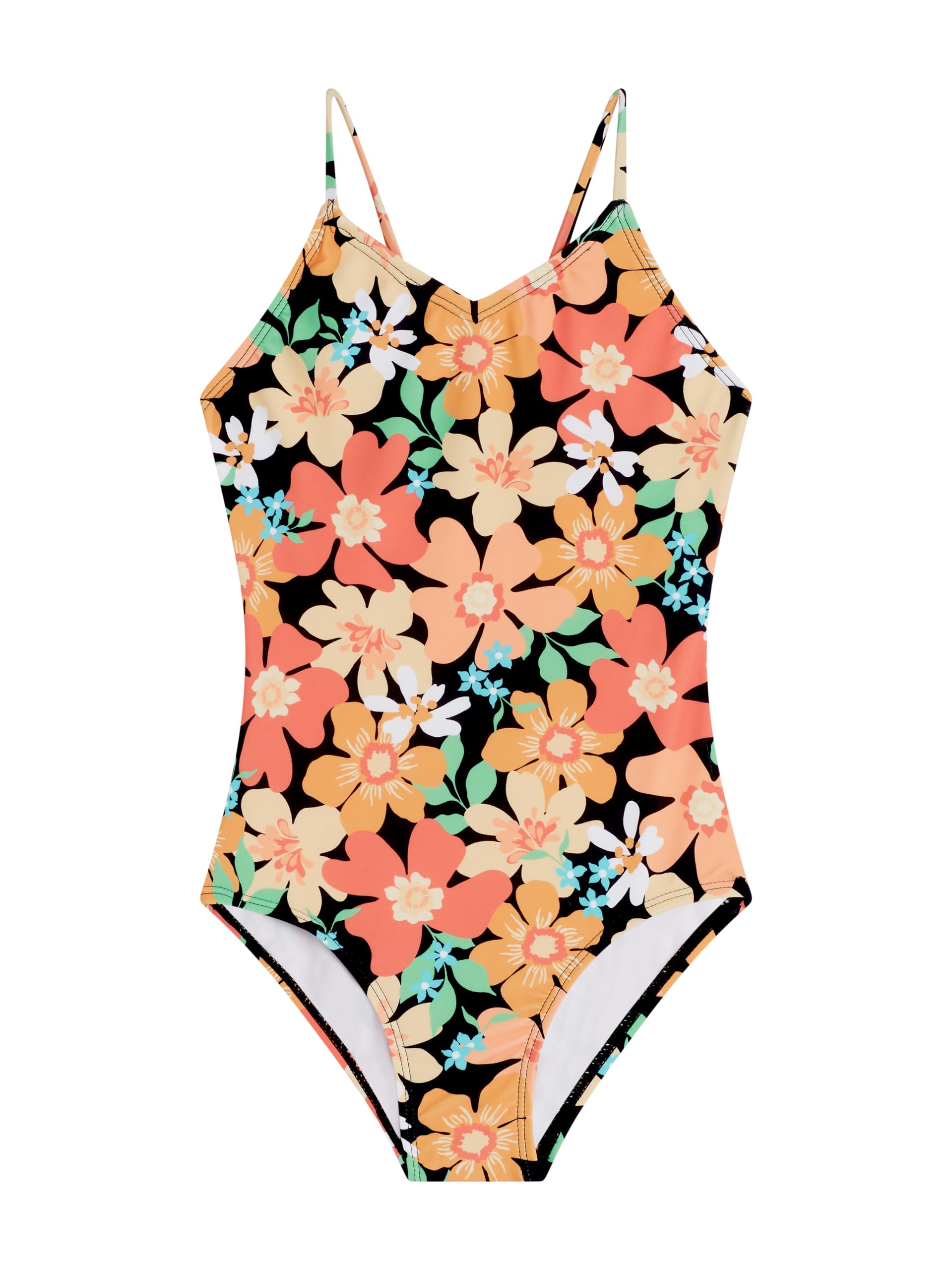 Kanu Surf Girls' Beach Sport Cut-Out One Piece Swimsuit, Solid Navy, 16 - View #2