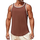 Runcati Mens Sleeveless Tank Tops Workout Muscle Gym Knitted Shirt Athletic Bodybuilding Slim Fit Ribbed T Shirts