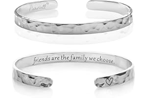 Carviell Engraved Cuff Bracelets for Women – Inspirational, Friendship, Love, Mom, Daughter, Sister, Christian, Graduation, Memorial & Wedding Gifts – 80+ Phrases – Stainless Steel, Gift-Ready