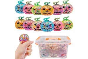 Eavotoy 12 Pack Halloween Pumpkin Stress Balls Fidget Toys Squishy Squeeze Ball Toys for Stress Relief Halloween Party Favors Hallowen Treat Bags Gifts