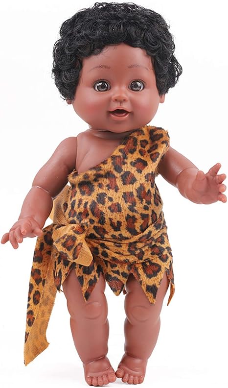 Amazon Co Jp 35cm黒い肌人形シミュレーションビニールオープンアイが付いているビニール巻き毛かわいい男の子の女の子赤ちゃん人形は実生活が水に入ることができるように見えます Boy 1 ホーム キッチン