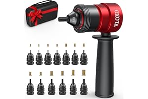 VLOXO Rivet Nut Drill Adapter for Electric Drill, Upgraded Rivet Gun Kit with 13 Different Iron Heads and 245Pcs Rivnuts Professional Rivet Nut Tool Kits Include Case