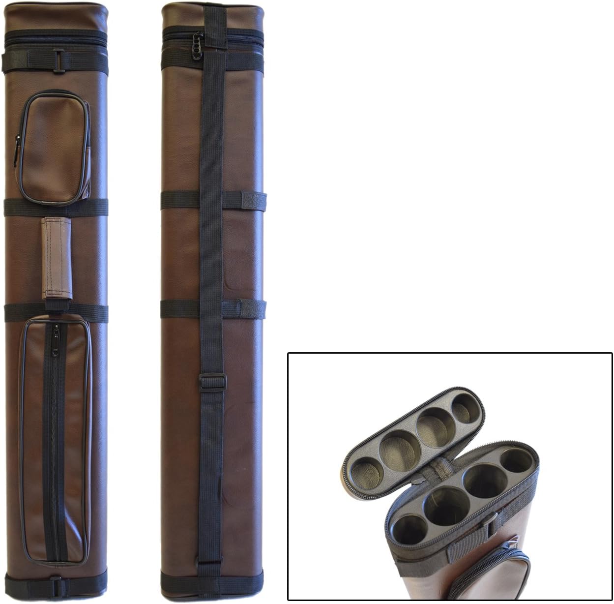 2x2 Hard Pool Cue Billiard Stick Carrying Case, (Several