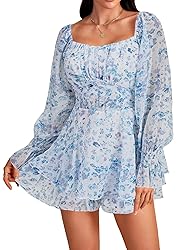 LYANER Women's Floral Print Off Shoulder Long