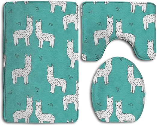 Juego de 3 Alfombrillas de baño Alpacas para bebé, Antideslizantes y