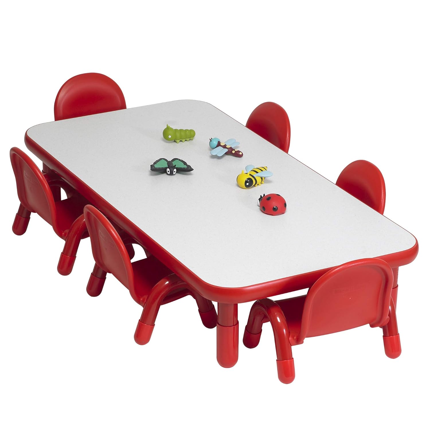 Amazon Com Baseline Toddler 60 X 30 Rectangular Table Chair Set Solid Red Industrial Scientific
